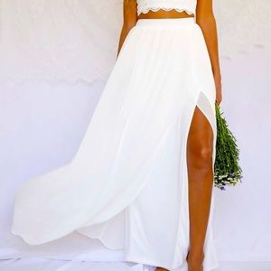 🤍HP🤍 Lulu’s Midnight Memories - Maxi Skirt - White - Size L